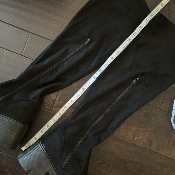 Rouge Black Suede platform tall boots 9 NWT - Picture 7 of 10